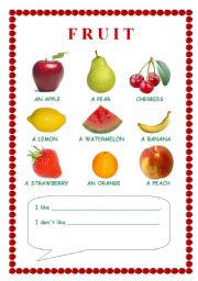 English worksheet: Fruit pictionary