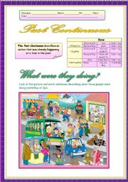 English Worksheet: Past Continuous 