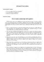 English Worksheet: Neighbours