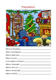 English Worksheet: Claus Prepositions