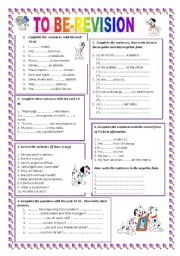 English Worksheet: to be- revision