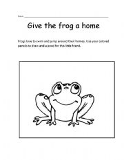 English worksheet: Give the frog a home