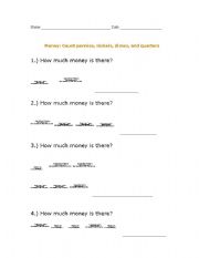 English Worksheet: Money: Counting Change