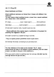 English Worksheet: mixed conditionals and regrets