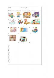 English Worksheet: Vocabulary test routines
