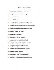 English Worksheet: Banking