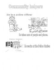 English Worksheet: Community Helpers. The police officer