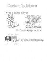 English worksheet: Community Helpers. The police officer