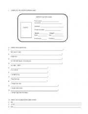 English Worksheet: Personal Information