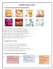 English Worksheet: Reading Cards