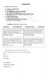 English Worksheet: Giving Advice lesson 1