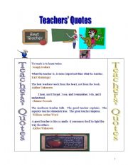 English Worksheet: Useful Teachers Quotes