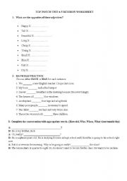 English worksheet: Top Notch Coursebook Unit 4-5 Revision Worksheet