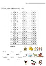 English worksheet: CH Phonic Wordfind