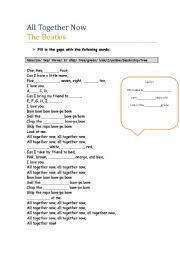 English worksheet: song Beatles