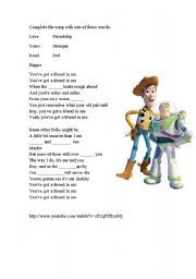 English worksheet: Youve got a friend in me