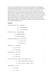 English worksheet: Mary and Allison. Present simple