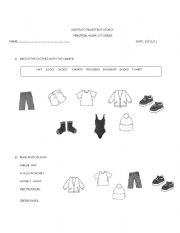 English worksheet: CLOTHES AND COLOURS 