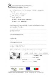 English worksheet: Conversation/greetings