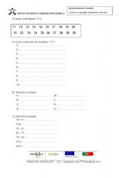 English worksheet: Numbers