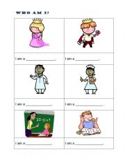 English Worksheet: Who Am I ?