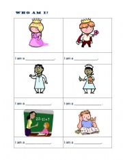 English worksheet: Who Am I ?