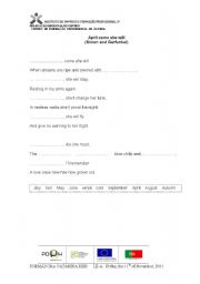 English worksheet: April, come she will Song