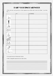 English Worksheet: Daily routine pairwork