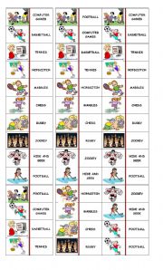 English Worksheet: DOMINOES GAMES AND SPORTS