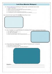 English Worksheet: Loch Ness monster webquest