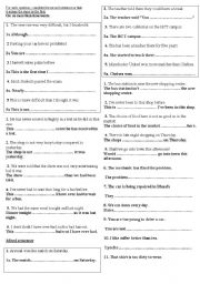 English Worksheet: PET Writing part 1. Sentence transformation