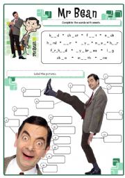 English Worksheet: Mr Bean - body parts 