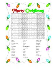 English Worksheet: Christmas wordsearch