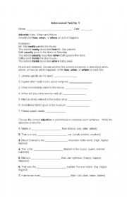 English worksheet: Fifth Grade quiz