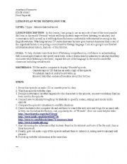 English worksheet: Lesson Plan