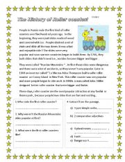 English Worksheet:  adjective  reading  comprehension 