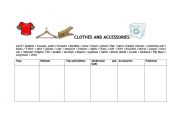 English worksheet: Clothes and accessories