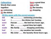 English Worksheet: collocations