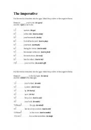 English worksheet: Imperative