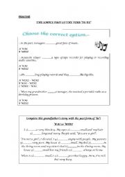 English Worksheet: WAS/WERE exercises