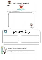 English Worksheet: shopping list