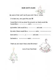 English worksheet: Dear Santa