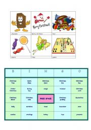 English Worksheet: Christmas Bingo 1