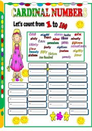 English Worksheet: Cardinal numbers