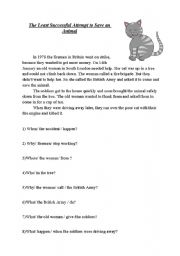 English Worksheet: The Least Succesful Attempt to Save an Animal