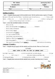 English Worksheet: mid-term-test 1