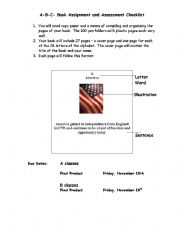 English Worksheet: ABC Book rubric