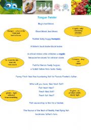 English Worksheet: Tongue twisters