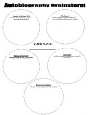 English Worksheet: Autobiography Organizer