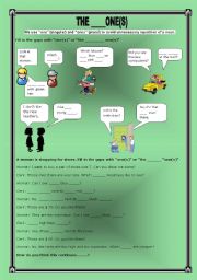 English Worksheet: ONE, ONES, THE ONE, THE ONES